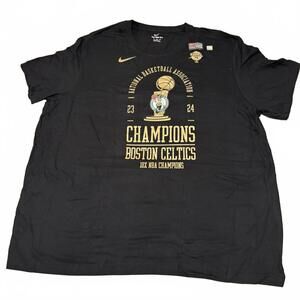New With Tags Nike Boston Celtics XXXL 2024 NBA Champions Black T-Shirt SZ 3XL